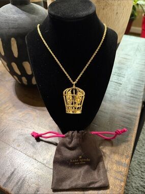 EUC KATE SPADE LOVE BIRD/BIRD CAGE NOVETY NECKLACErf